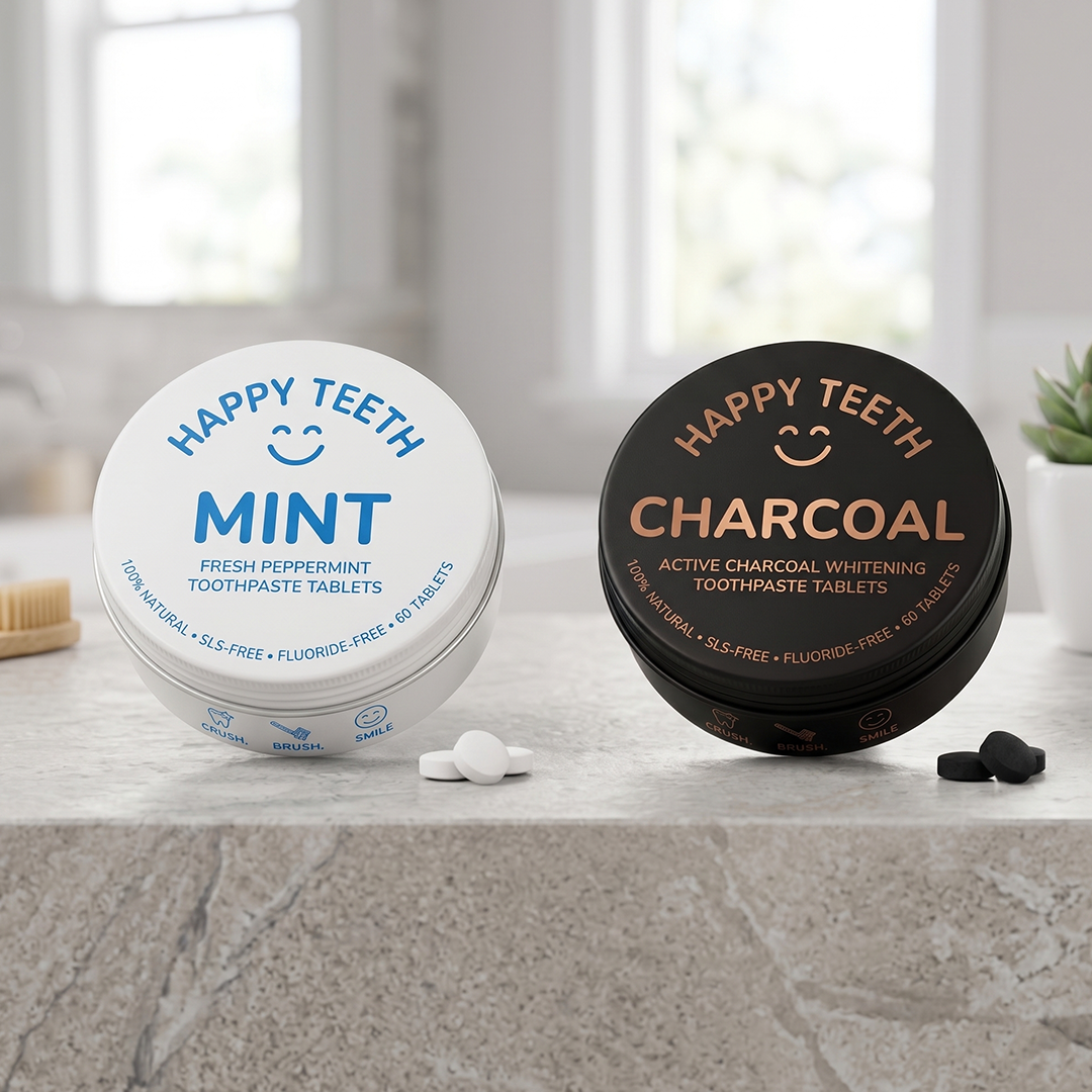 Waterless Mint And Charcoal Toothpaste Tablets