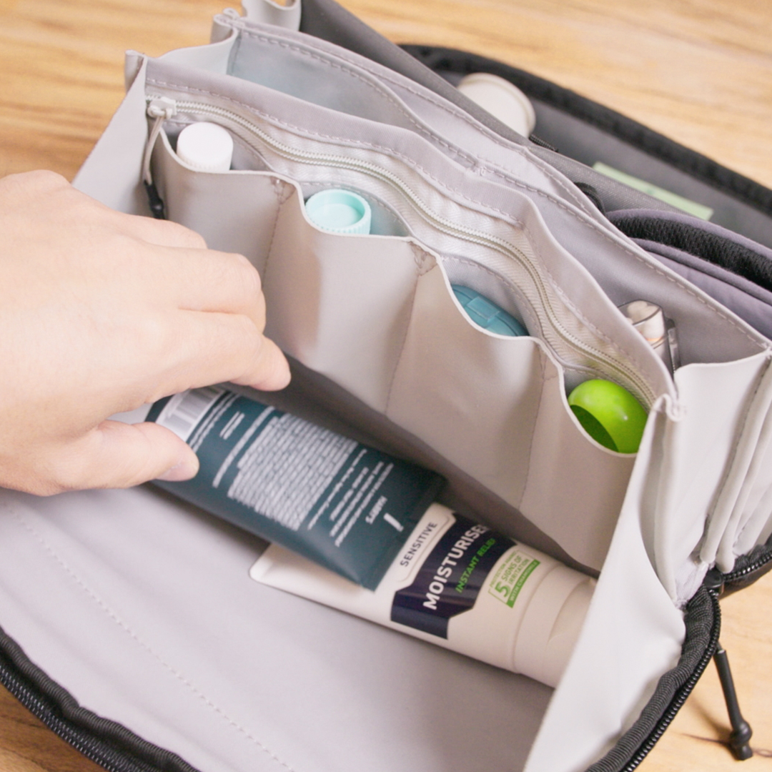 Flat-Lay Toiletry Bag With Space-Saving Organization