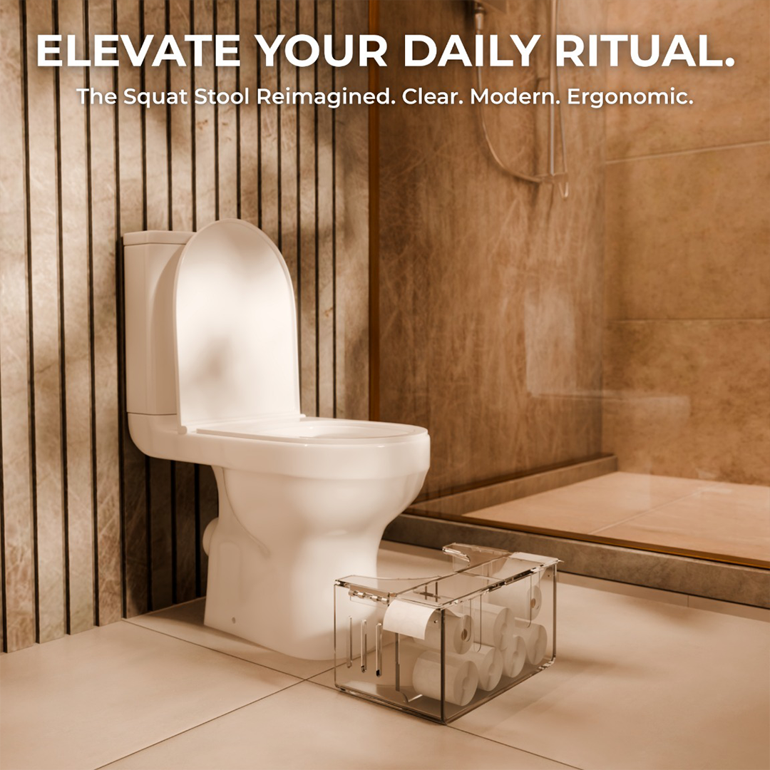 Squat-Height Stool With Hidden TP Storage