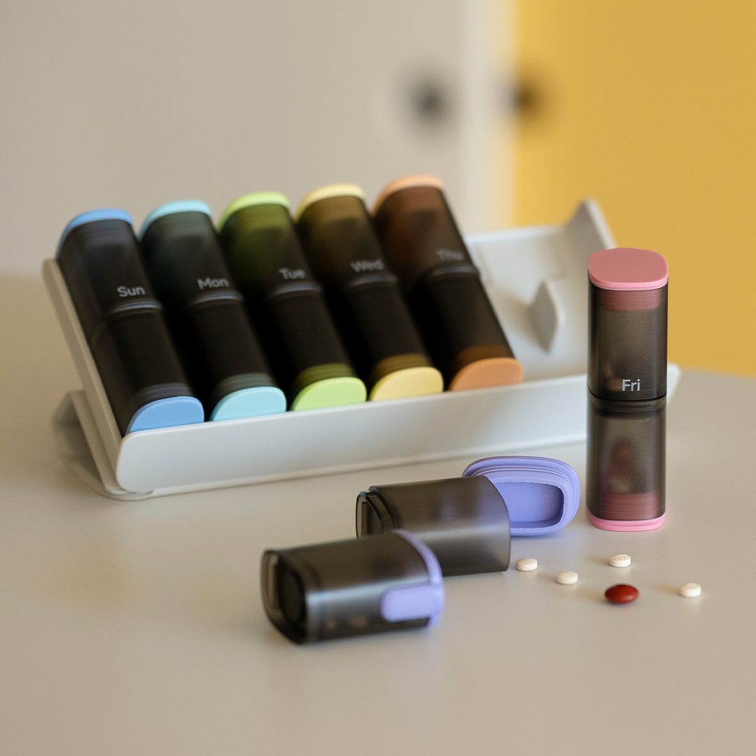 Colorful Vitamin Organizer With Daily Boxes