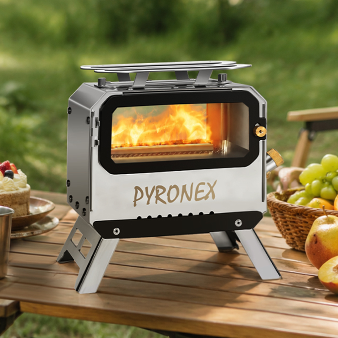 8-Hour Flame Viewing Tent Stove
