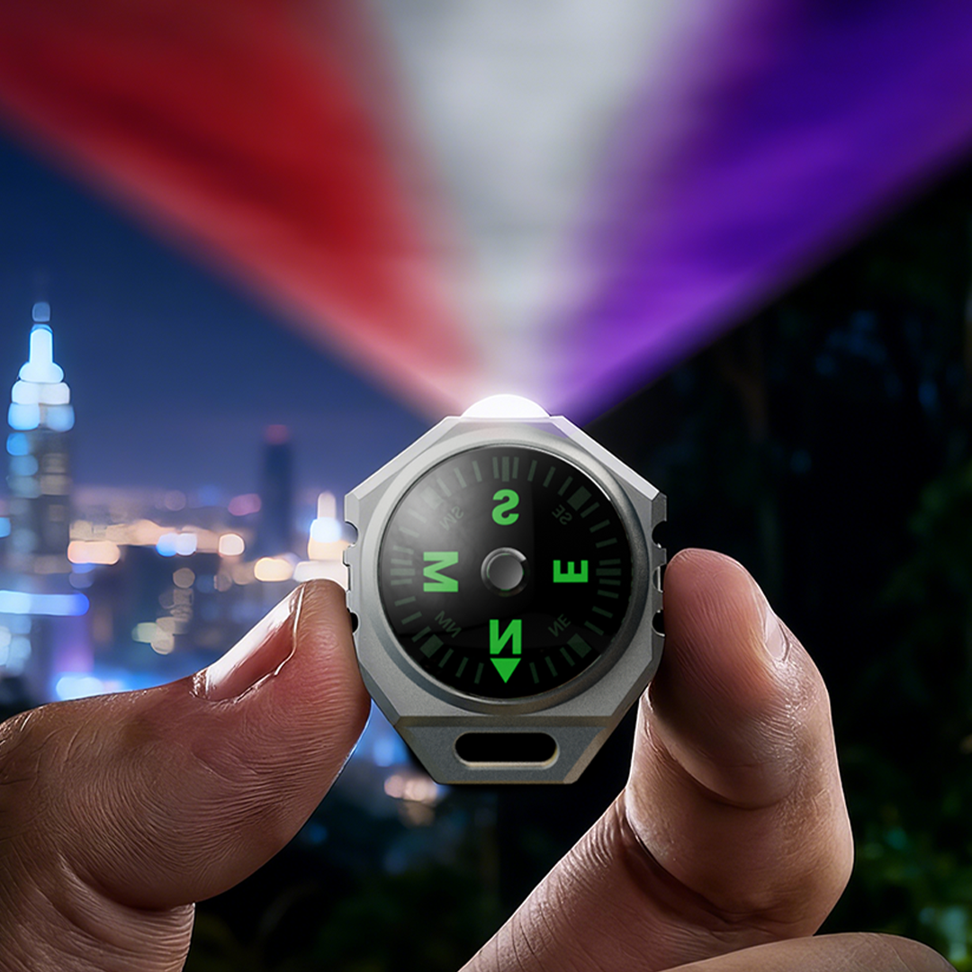 Titanium Compass Flashlight, Always Ready