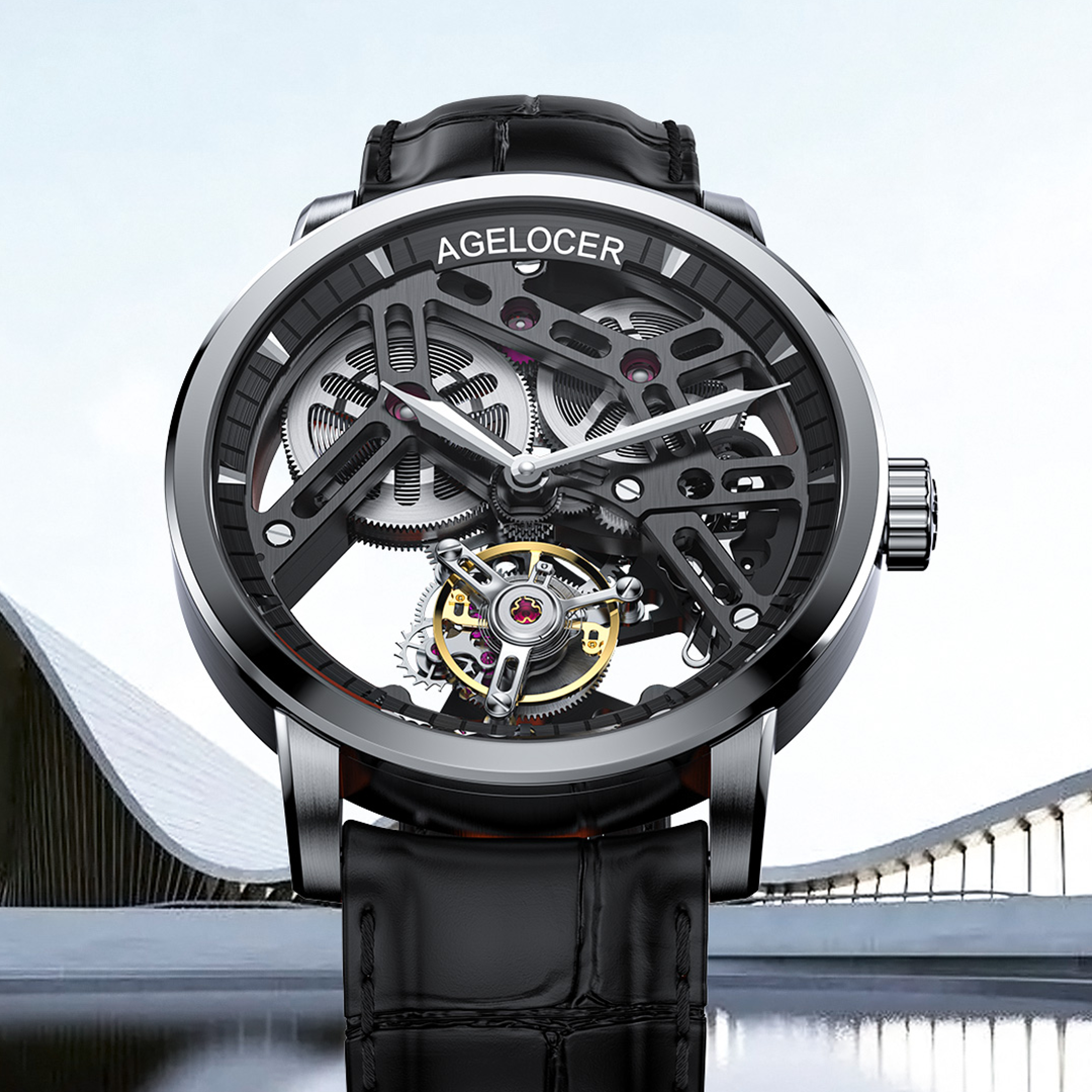 Hollow Free-Sprung Balance Flying Tourbillon Watch
