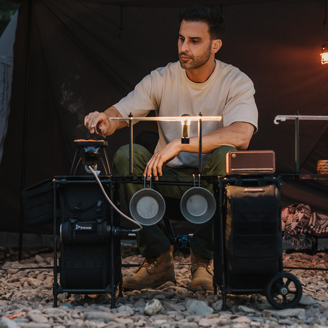 Lightweight Tactical-Style Camping Table & Trolley