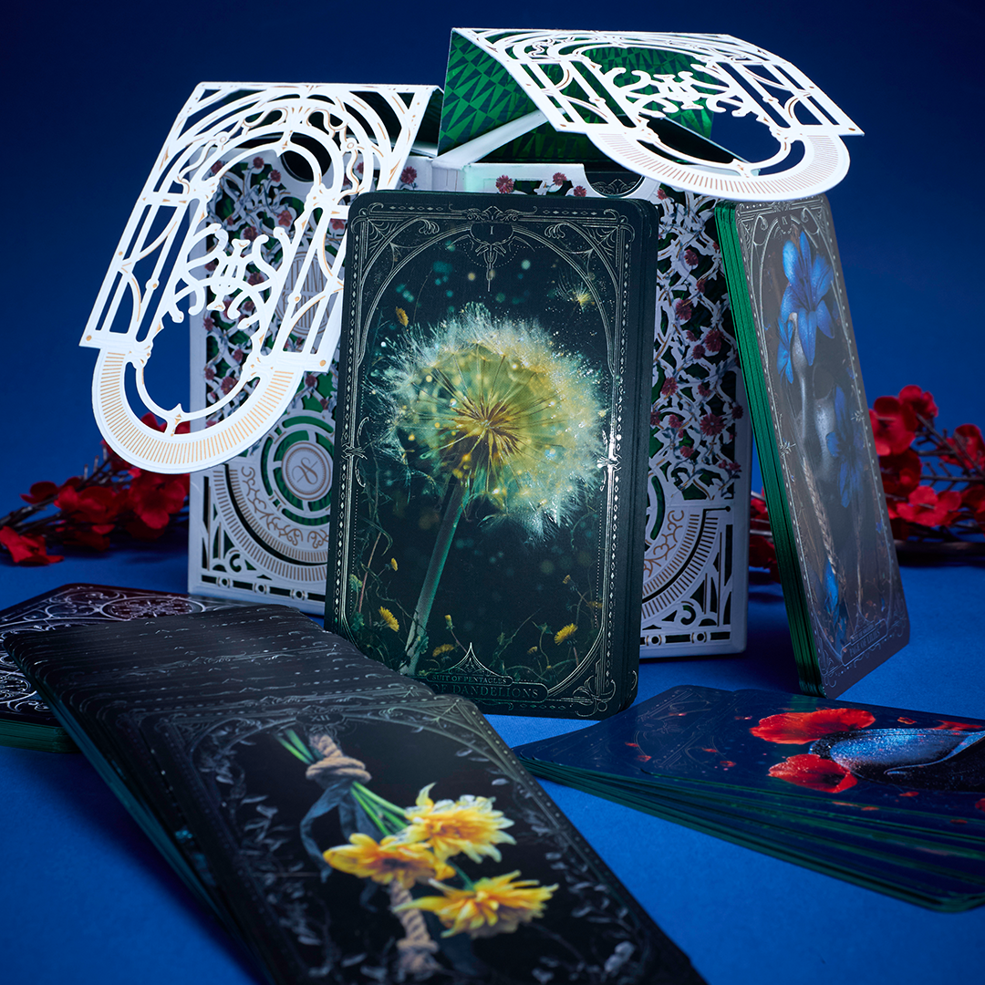 Floral Tarot With Emerald-Green Gilding