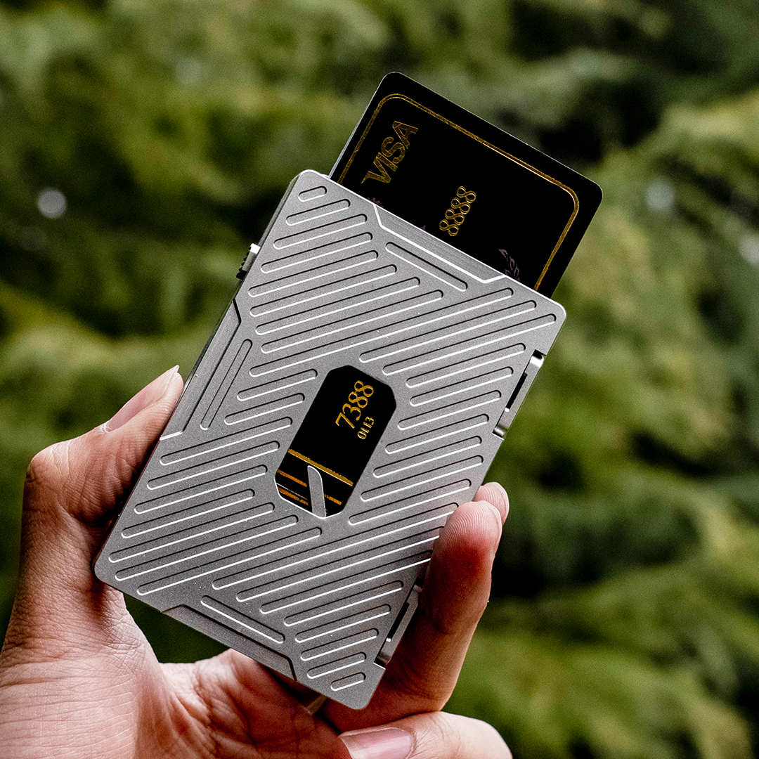 The Titanium Card Holder That Pops Cards
