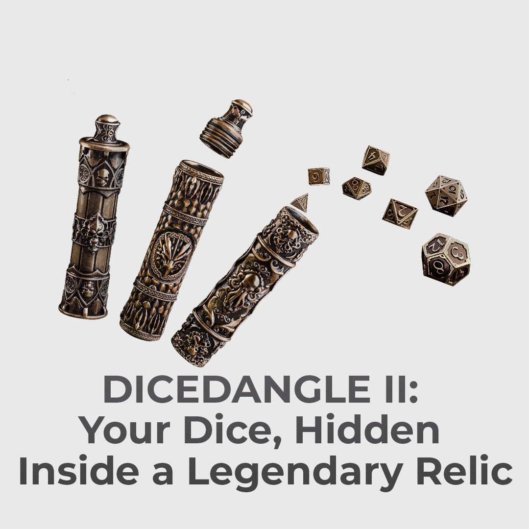 This Solid Brass Pendant Holds 7 Mini Dice