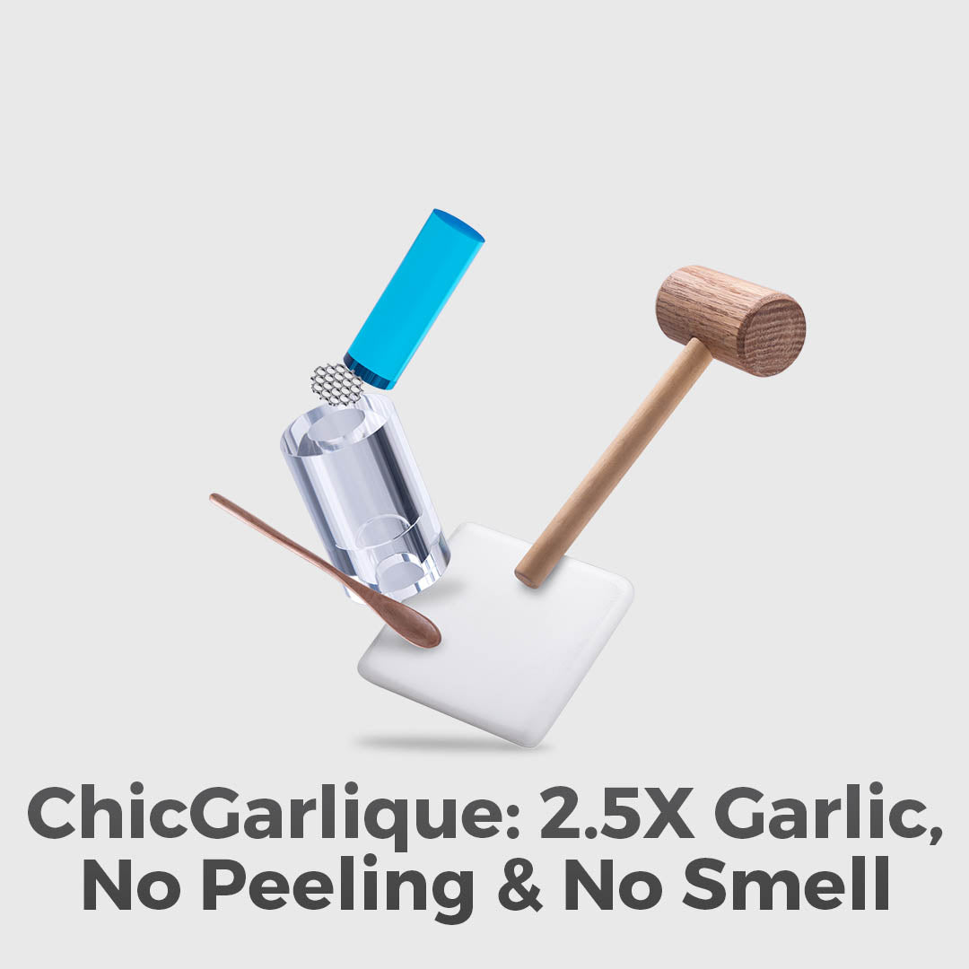 The First Garlic Crusher With Patented Impact Extrusion Technology