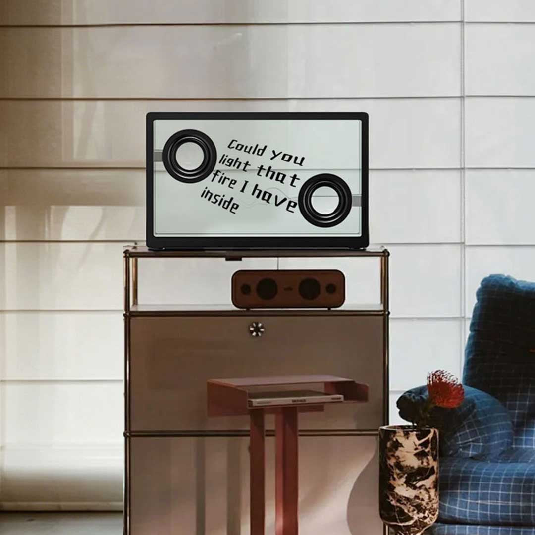 Transparent Speaker With Floating Lyrics