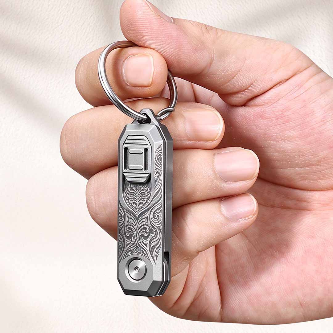 Titanium & Damascis Pocket Tool Built To Fidget