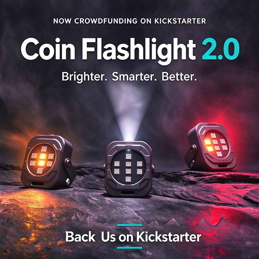 Titanium Coin Flashlight With 5 Colors