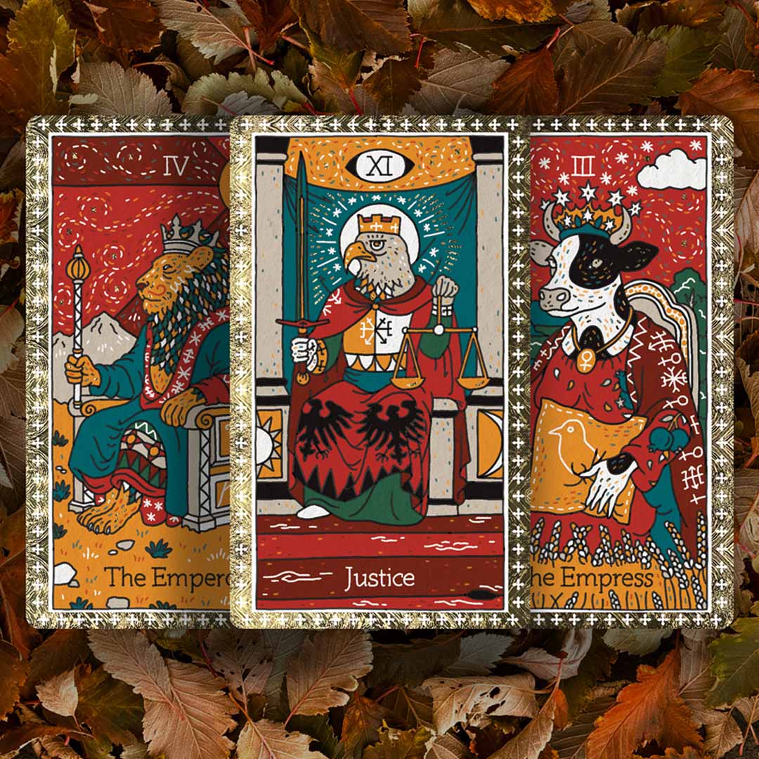 Hand-Illustrated Tarot And Poker Cards
