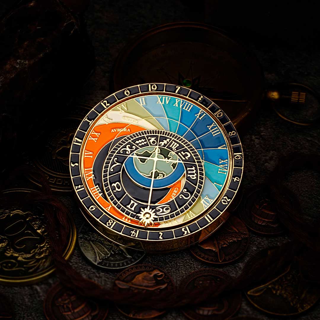 Clock-Inspired D20 With Rotating Pointer