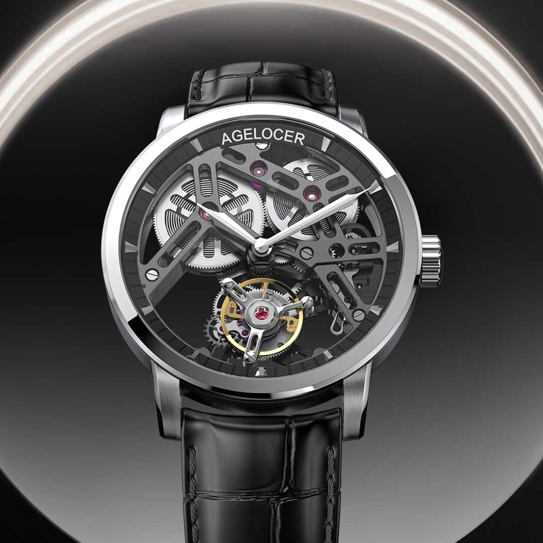 Hollow Free-Sprung Balance Flying Tourbillon Watch