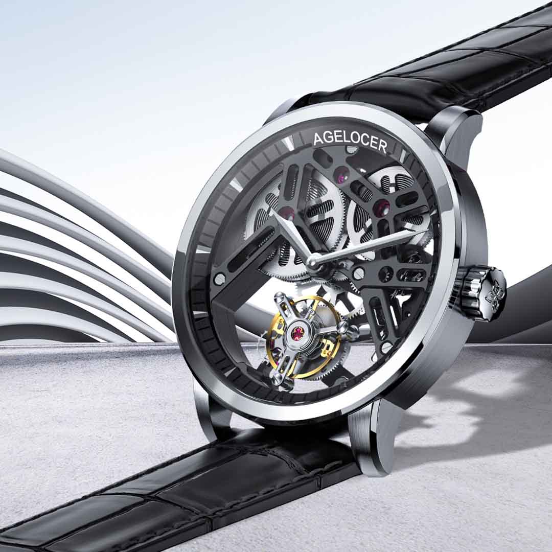 Hollow Free-Sprung Balance Flying Tourbillon Watch