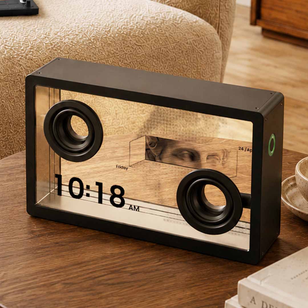 Transparent Speaker With Floating Lyrics