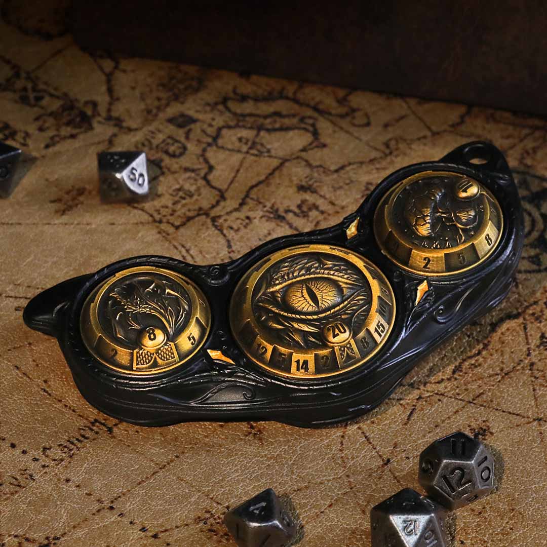 6-in-1 Metal Rotating RPG Dice Artifact