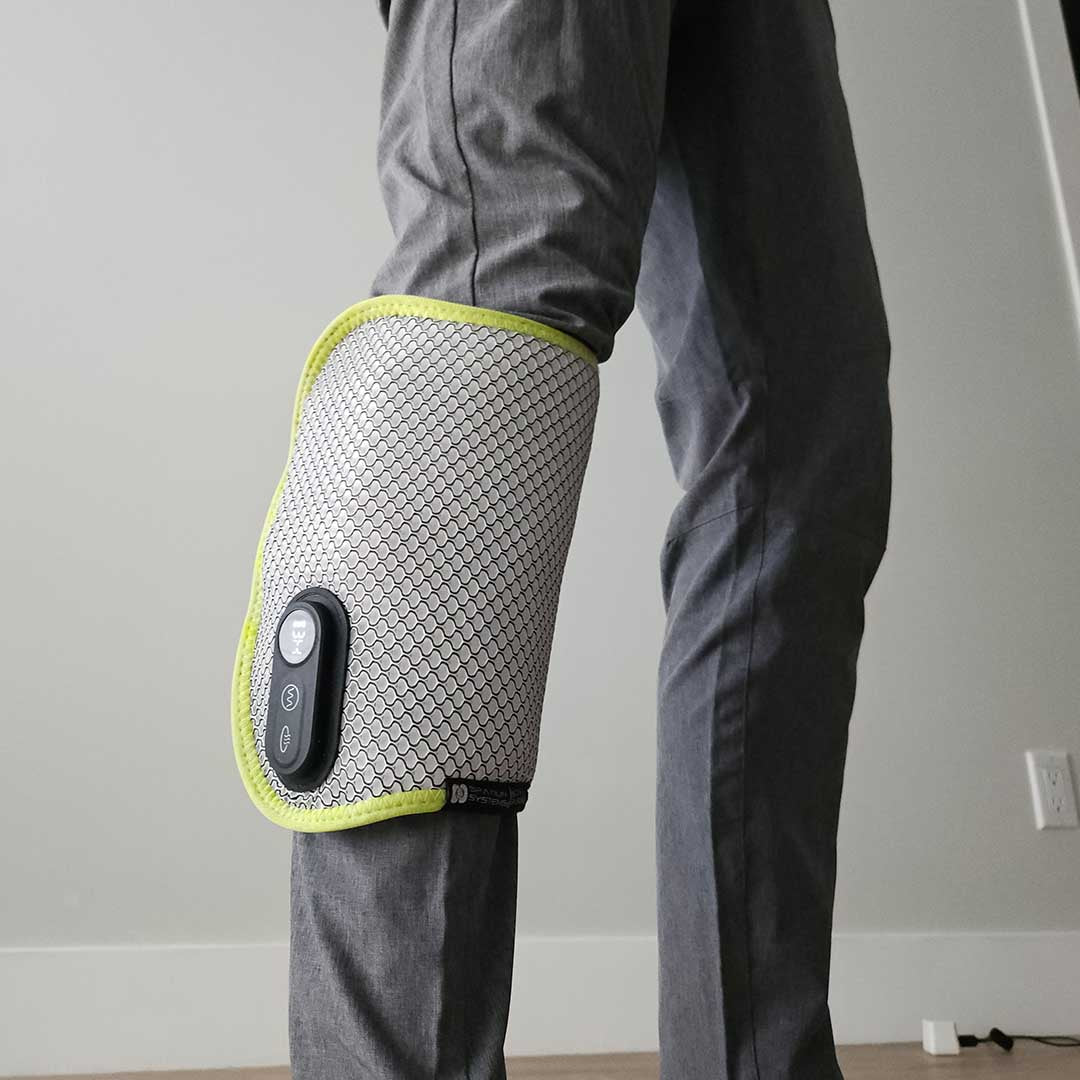 A versatile, portable heat pad and vibration massager for effective stress and ache relief
