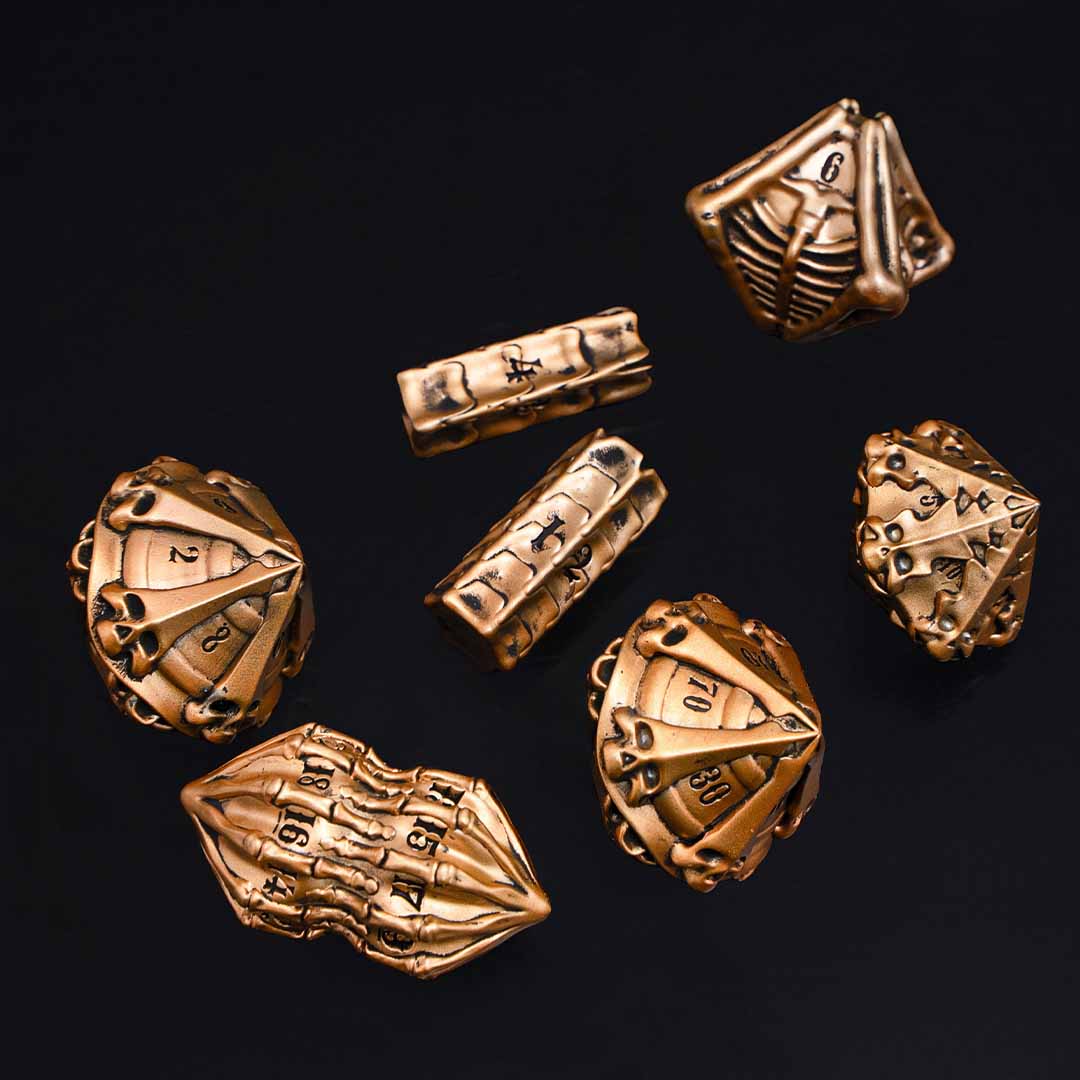 Skeletal Metal Dice Set