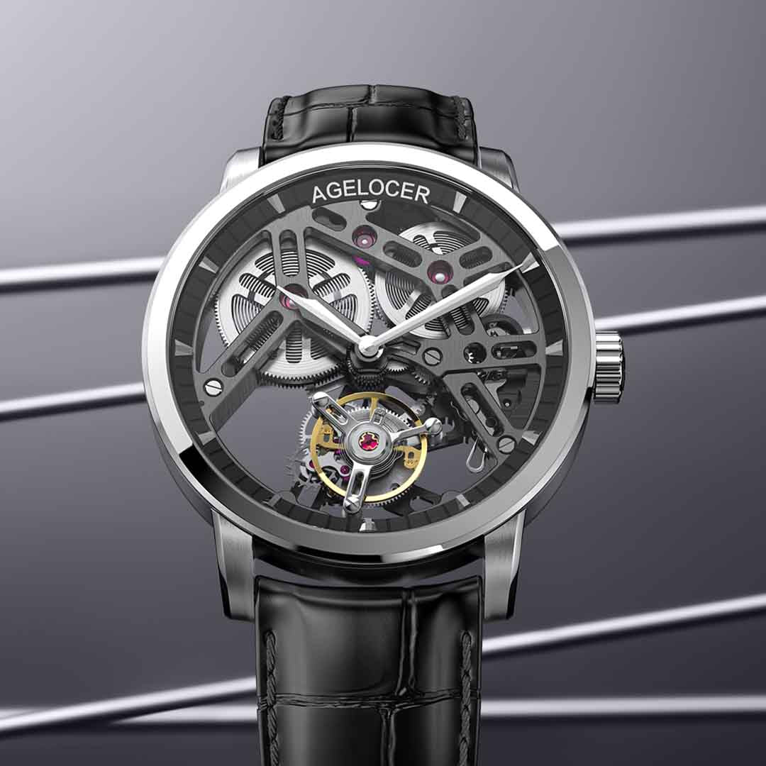 Hollow Free-Sprung Balance Flying Tourbillon Watch