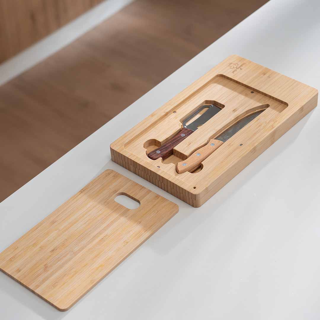 6-in-1 Bamboo Board With Magnetic Storage
