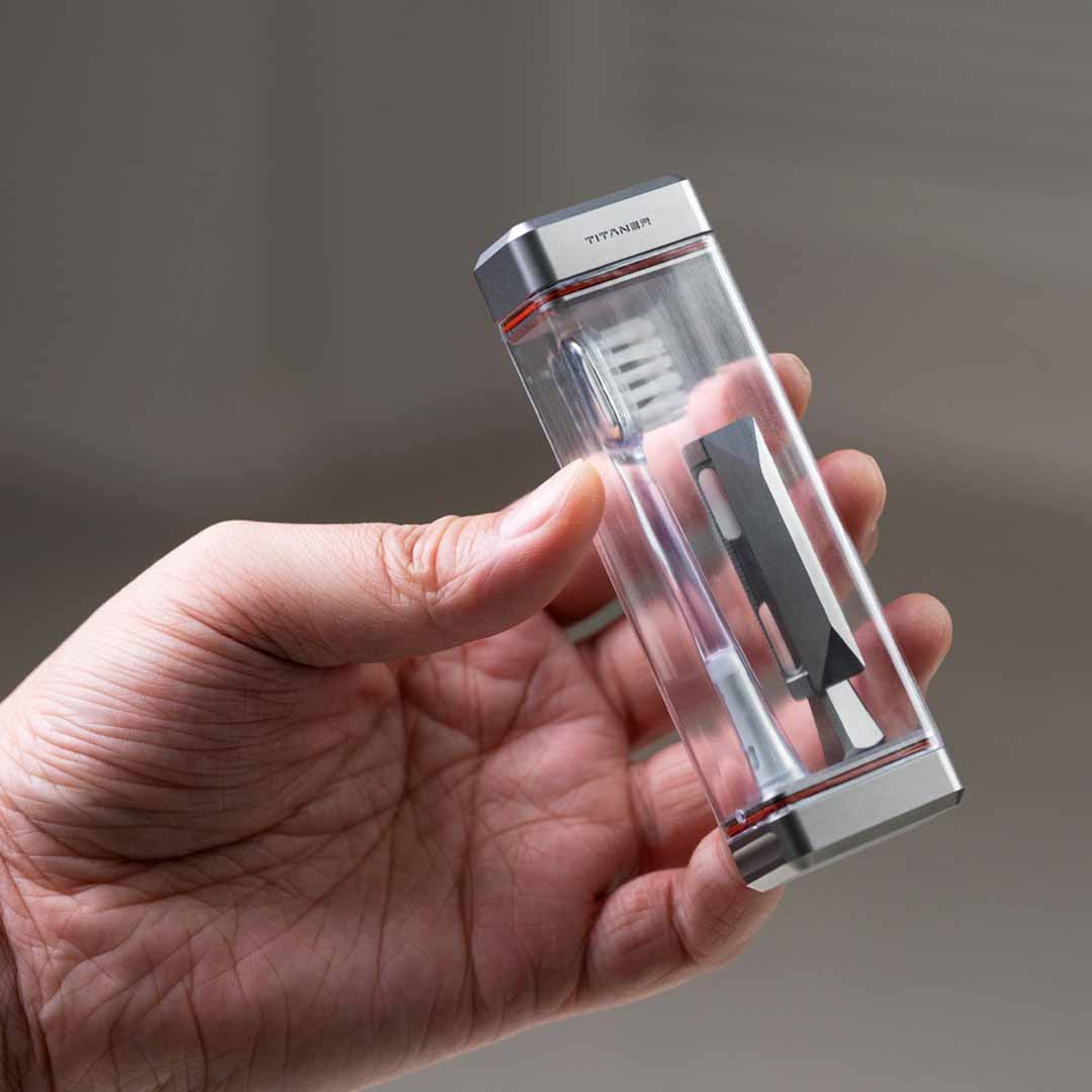 Grade 5 Titanium Razor & Brush Travel System