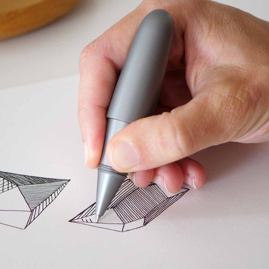 Titanium Fountain And Rollerball Pen