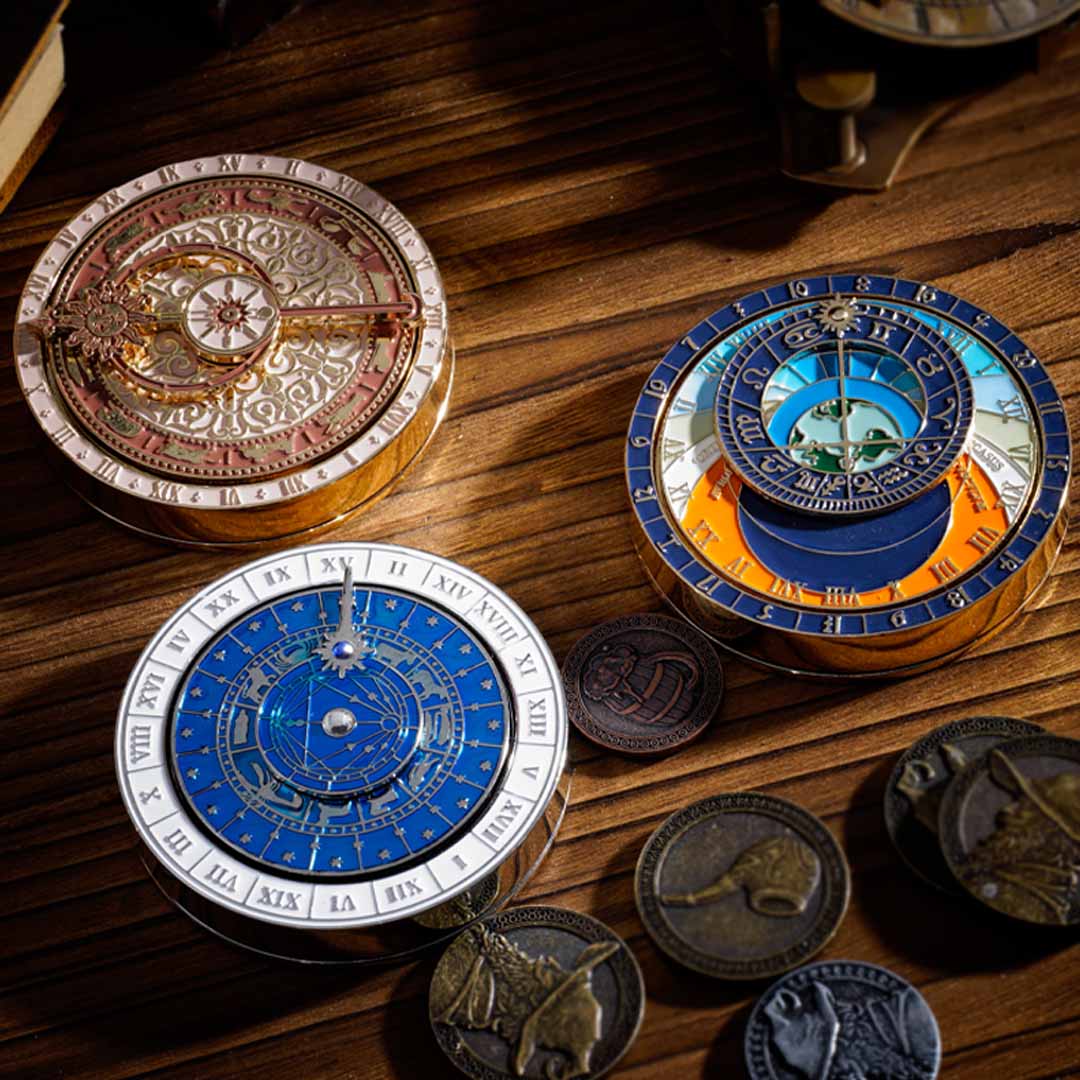 Clock-Inspired D20 With Rotating Pointer