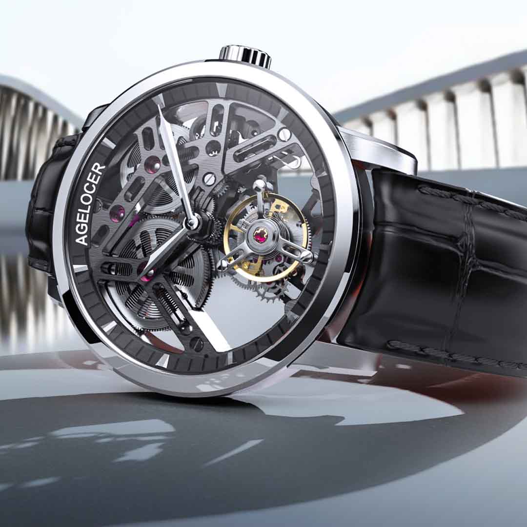 Hollow Free-Sprung Balance Flying Tourbillon Watch