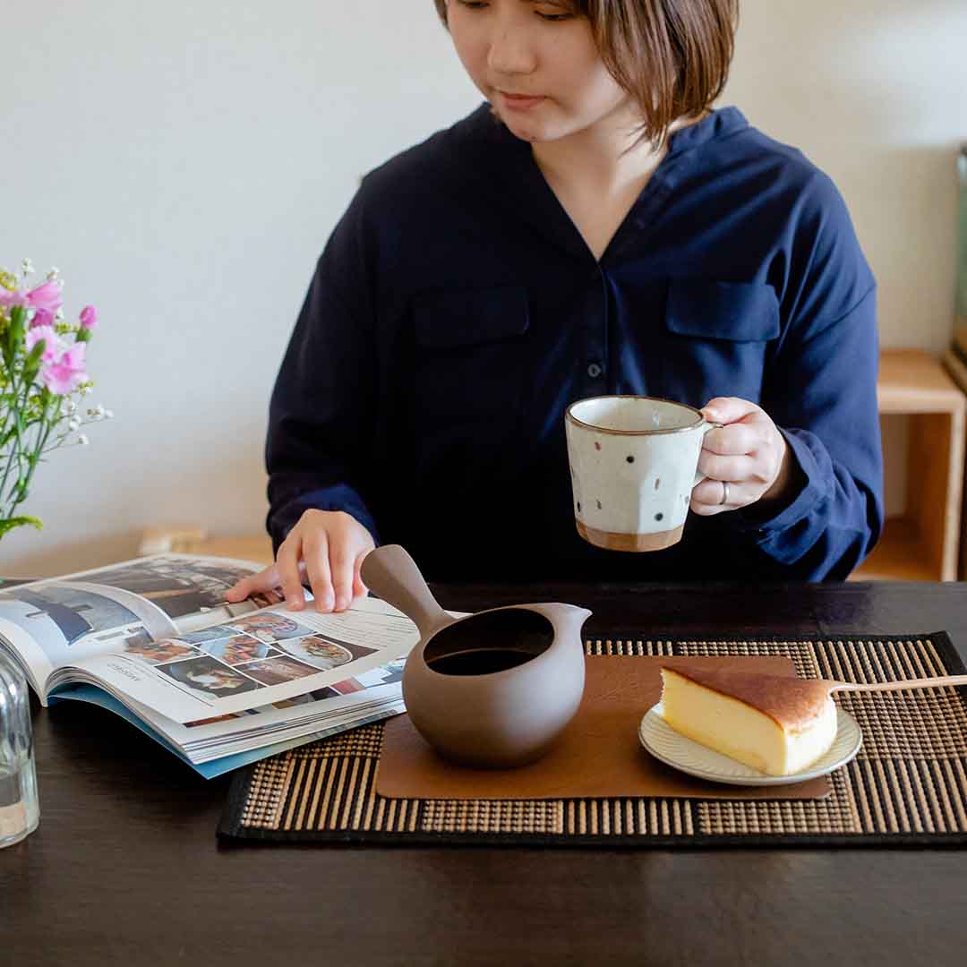 Traditional Japanese Tokoname-Yaki Coffee Pot