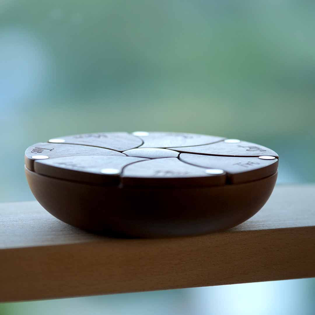 Cherry Wood Pillbox With Magnetic Doors