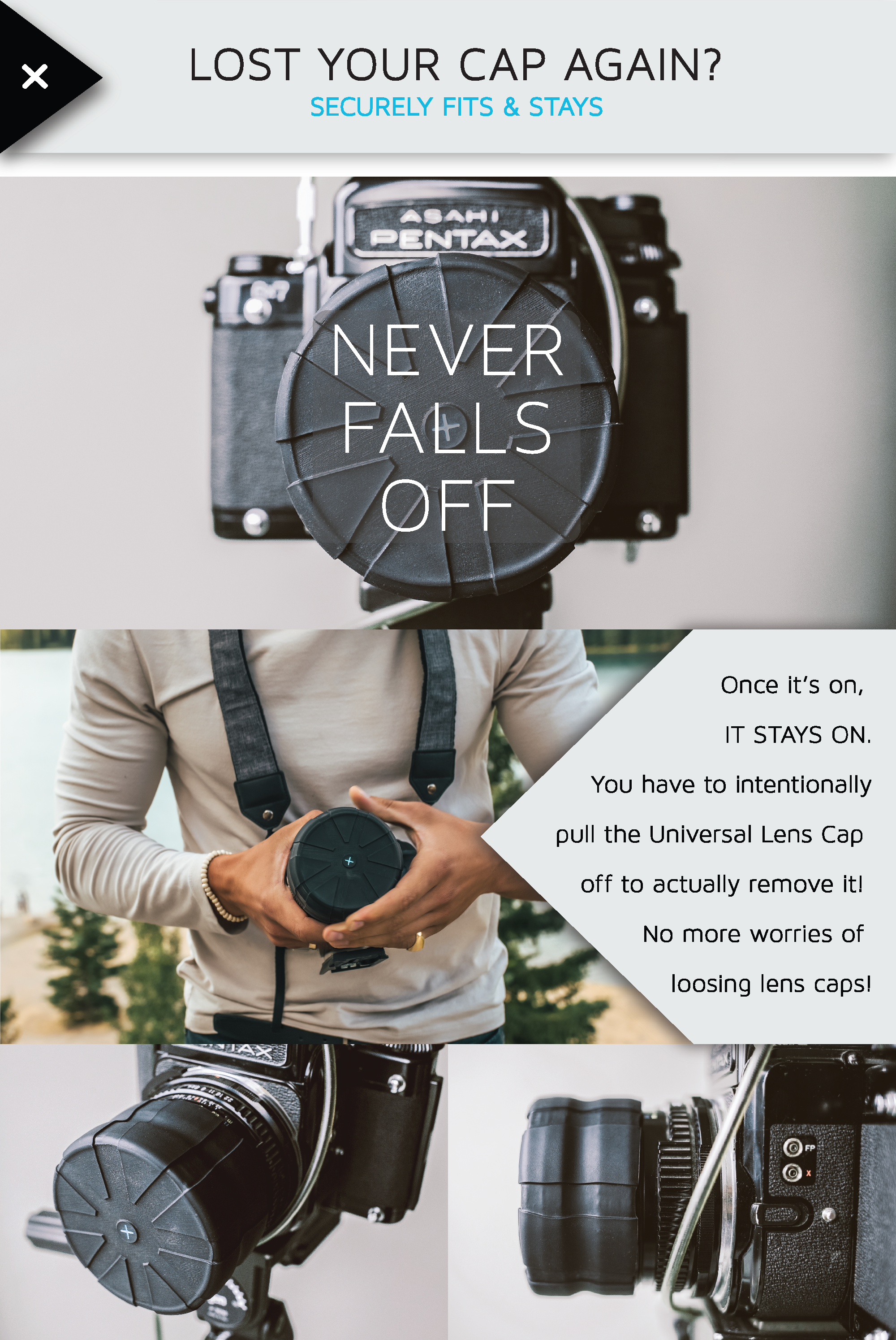 Universal Lens Cap - Protect Every Lens, No More Lost Caps or Dust Damage