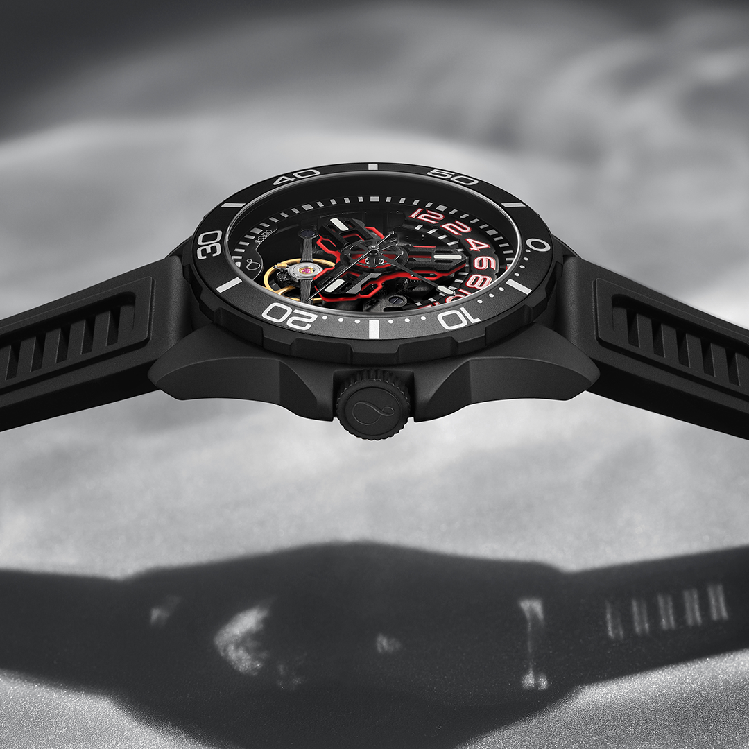 Unveil a Mechanical Metropolis with This Bold Skeleton Dive Watch