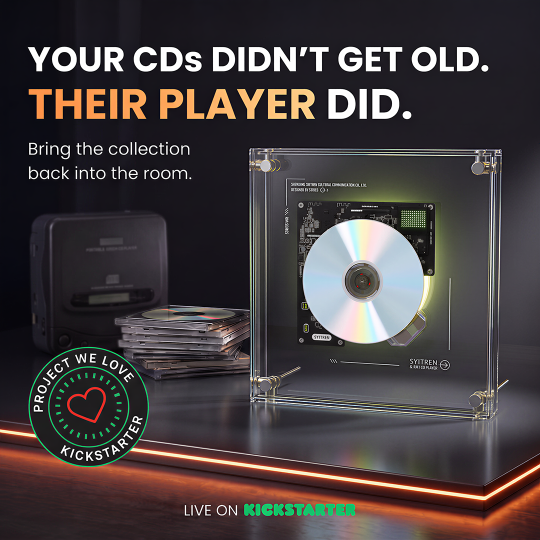 Transparent Wall-Mount CD Player