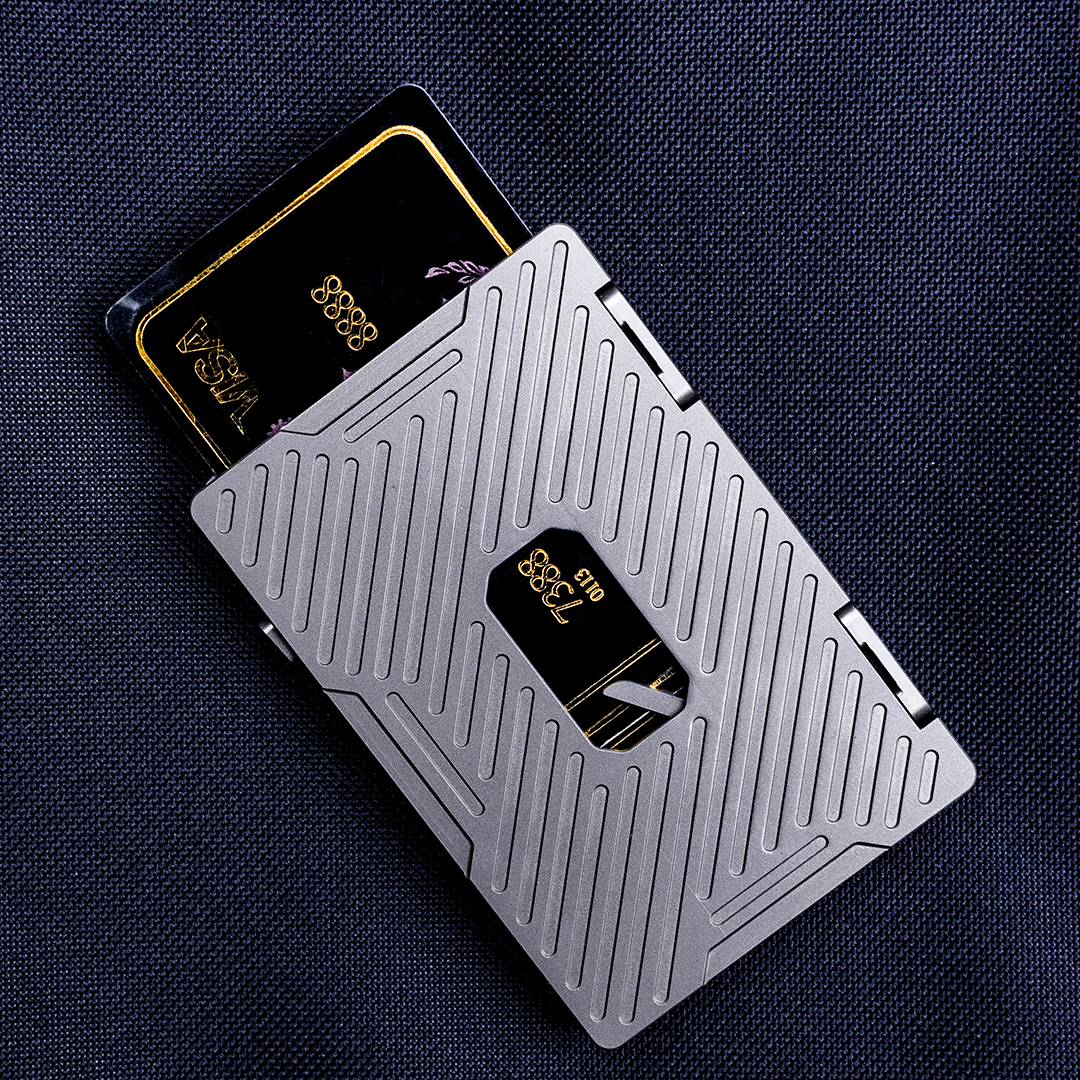 The Titanium Card Holder That Pops Cards