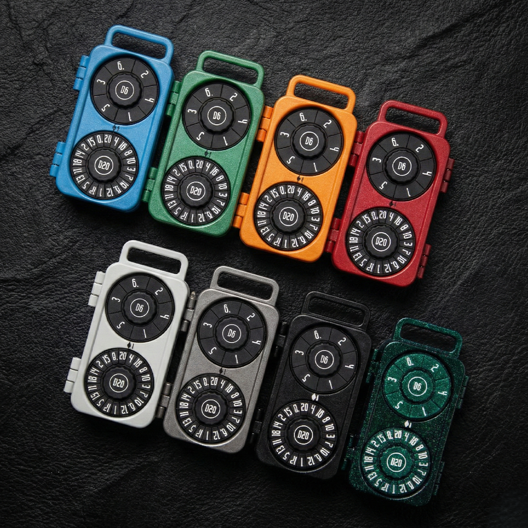 Magnetic Tri-Fold Metal Dice, d4 to d20