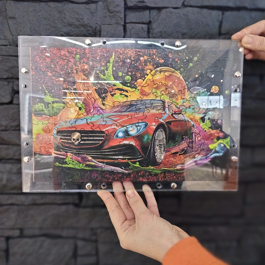 A Luminous 500-Piece Wooden Puzzle Featuring Two Sides