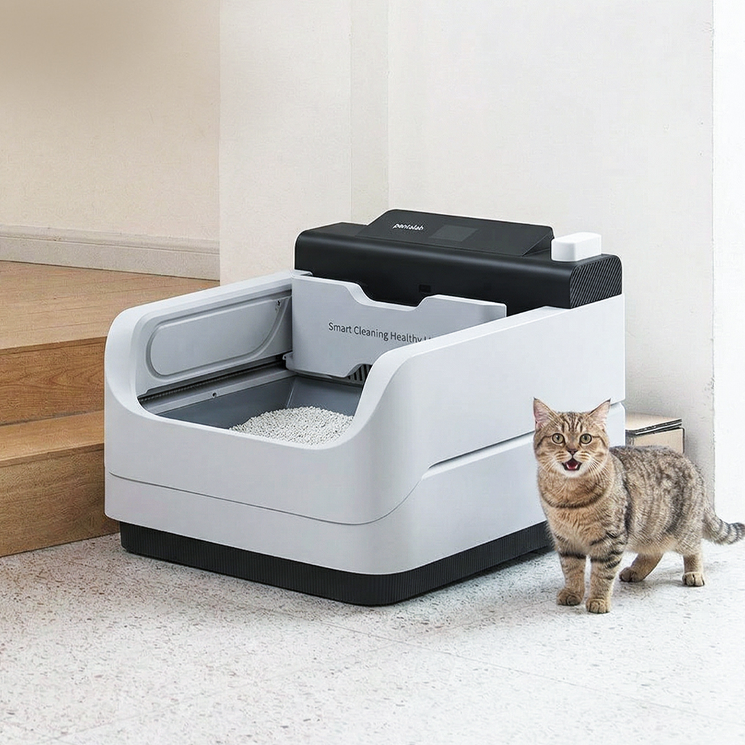Self-Flushing Litter Box With AI Health Tracking