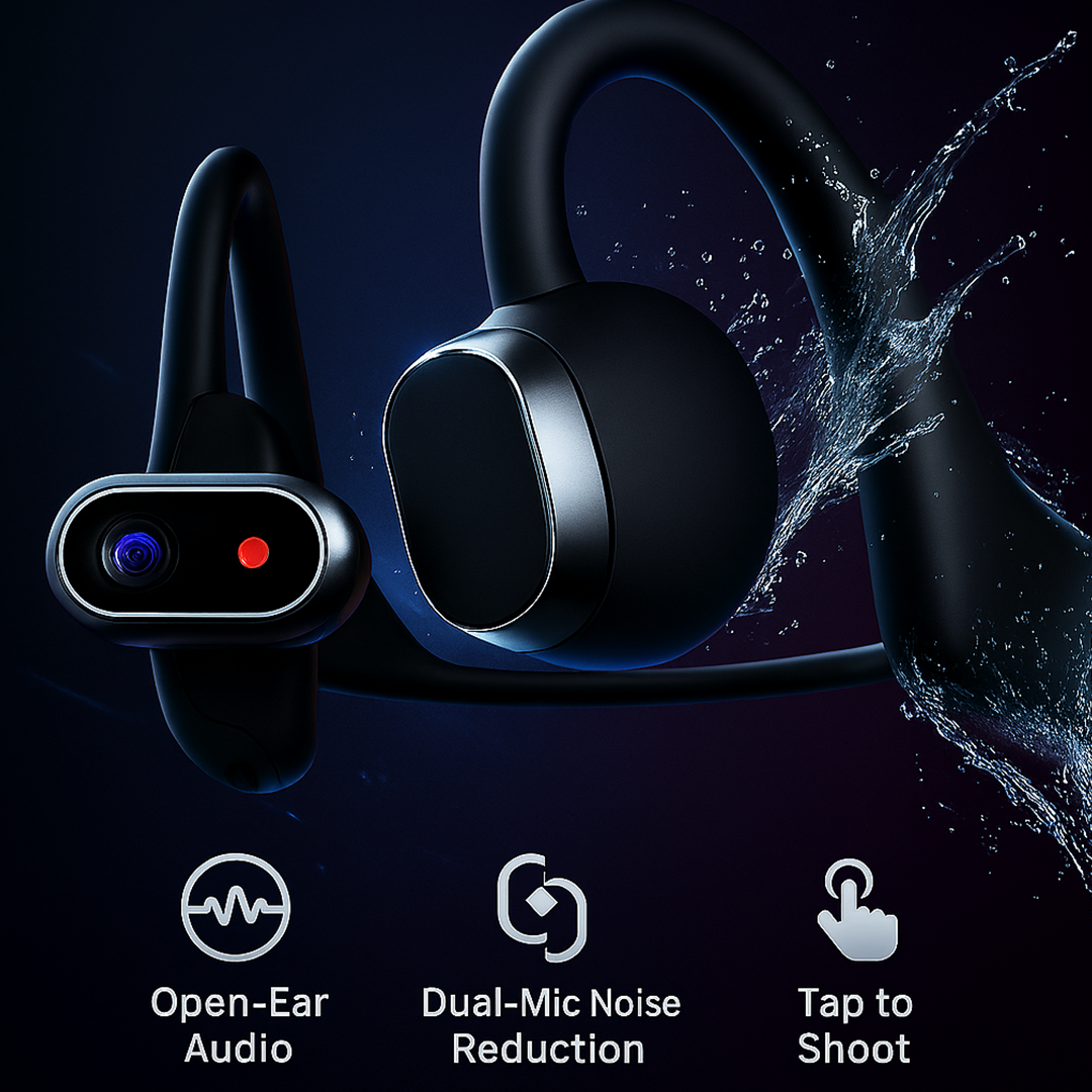 2K Camera Headset with Open-Ear Audio