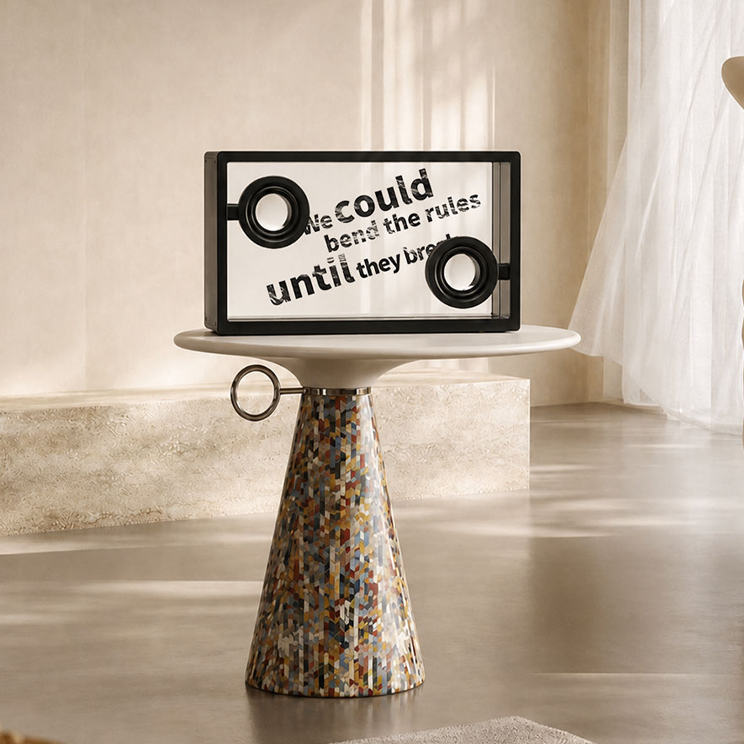 Transparent Speaker With Floating Lyrics
