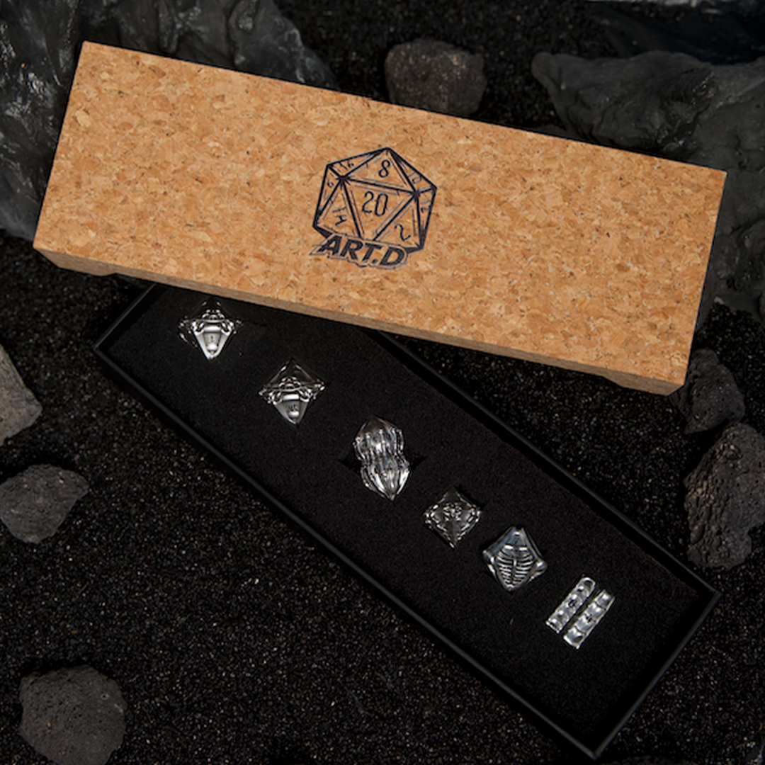 Skeletal Metal Dice Set