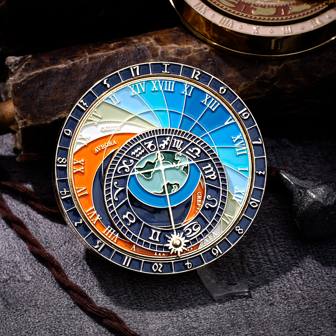 Clock-Inspired D20 With Rotating Pointer