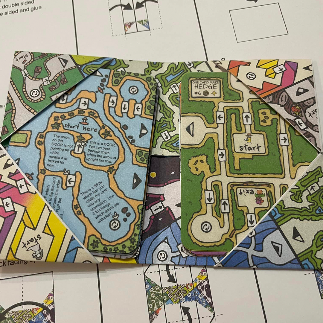 Flip-And-Rotate Maze On A Single Card