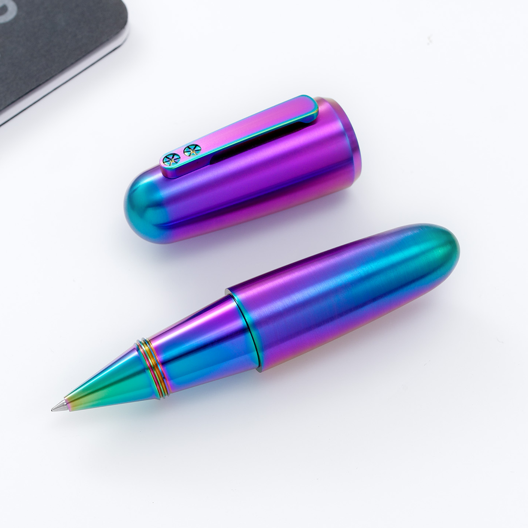 Titanium Fountain And Rollerball Pen