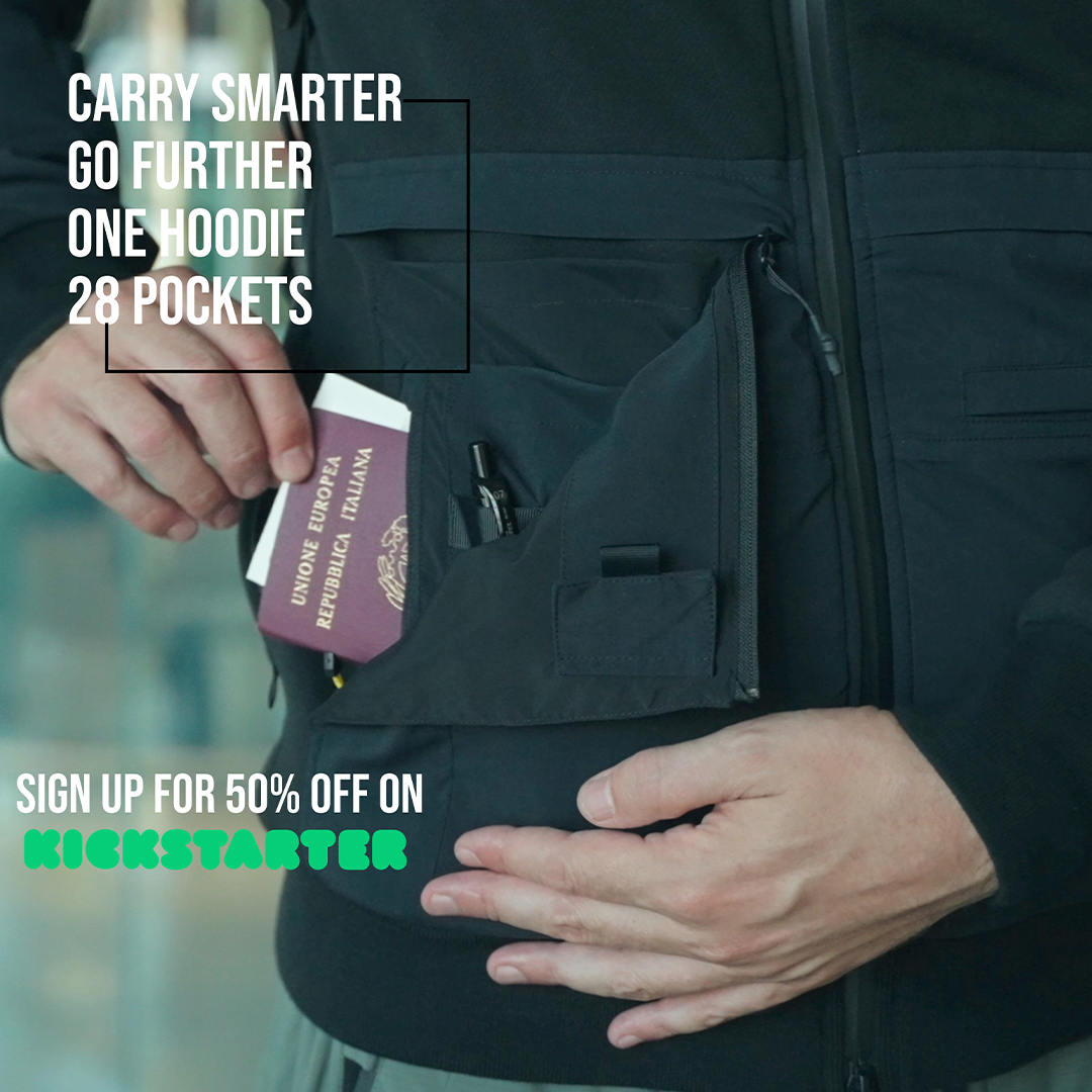 A 28 Pocket Hoodie That Carries Like a Backpack