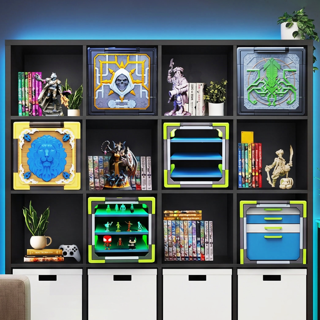 3D-Printable Cube Shelf Storage