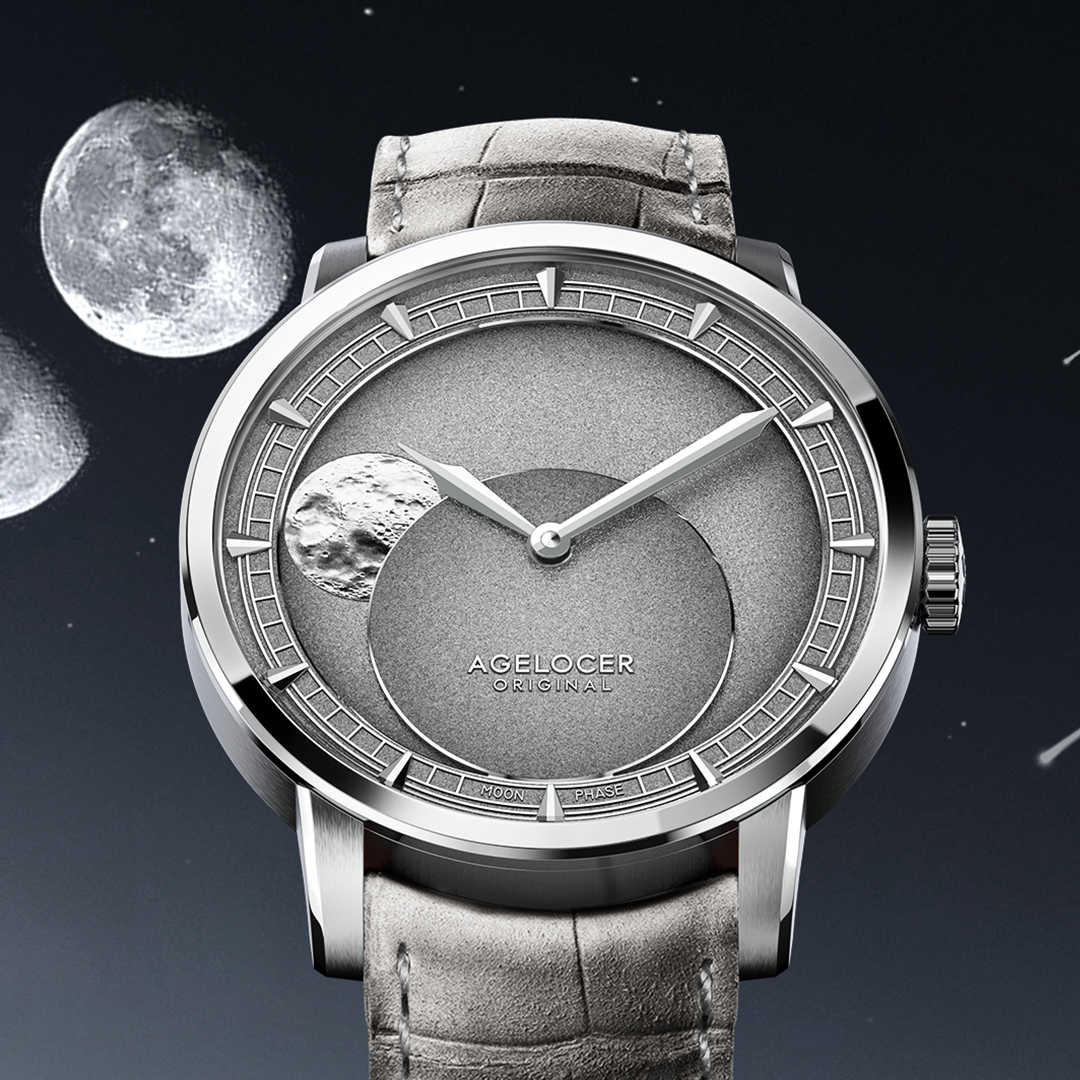 Exquisite Moon Phase Watch With Panoramic Dial