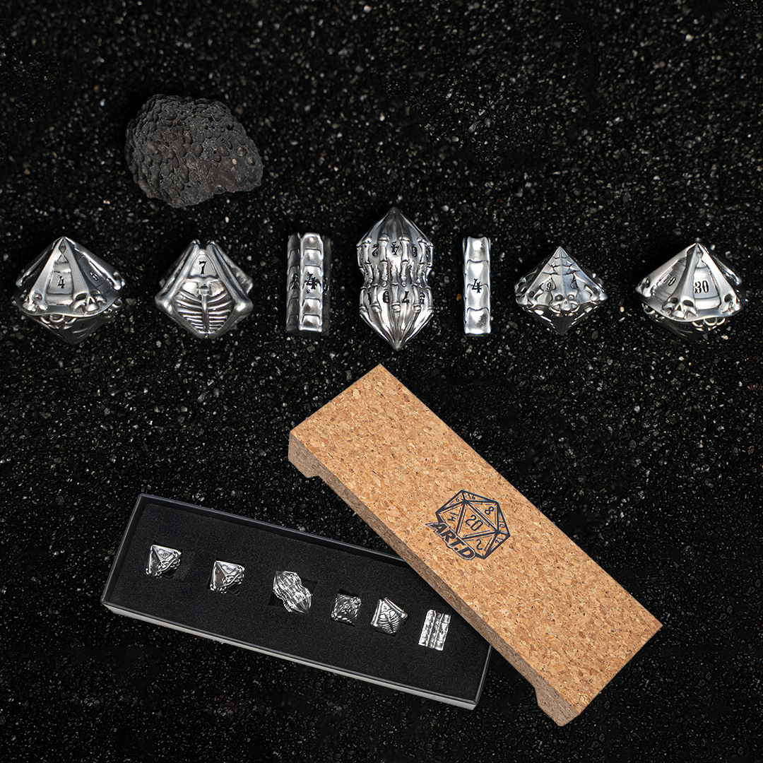 Skeletal Metal Dice Set