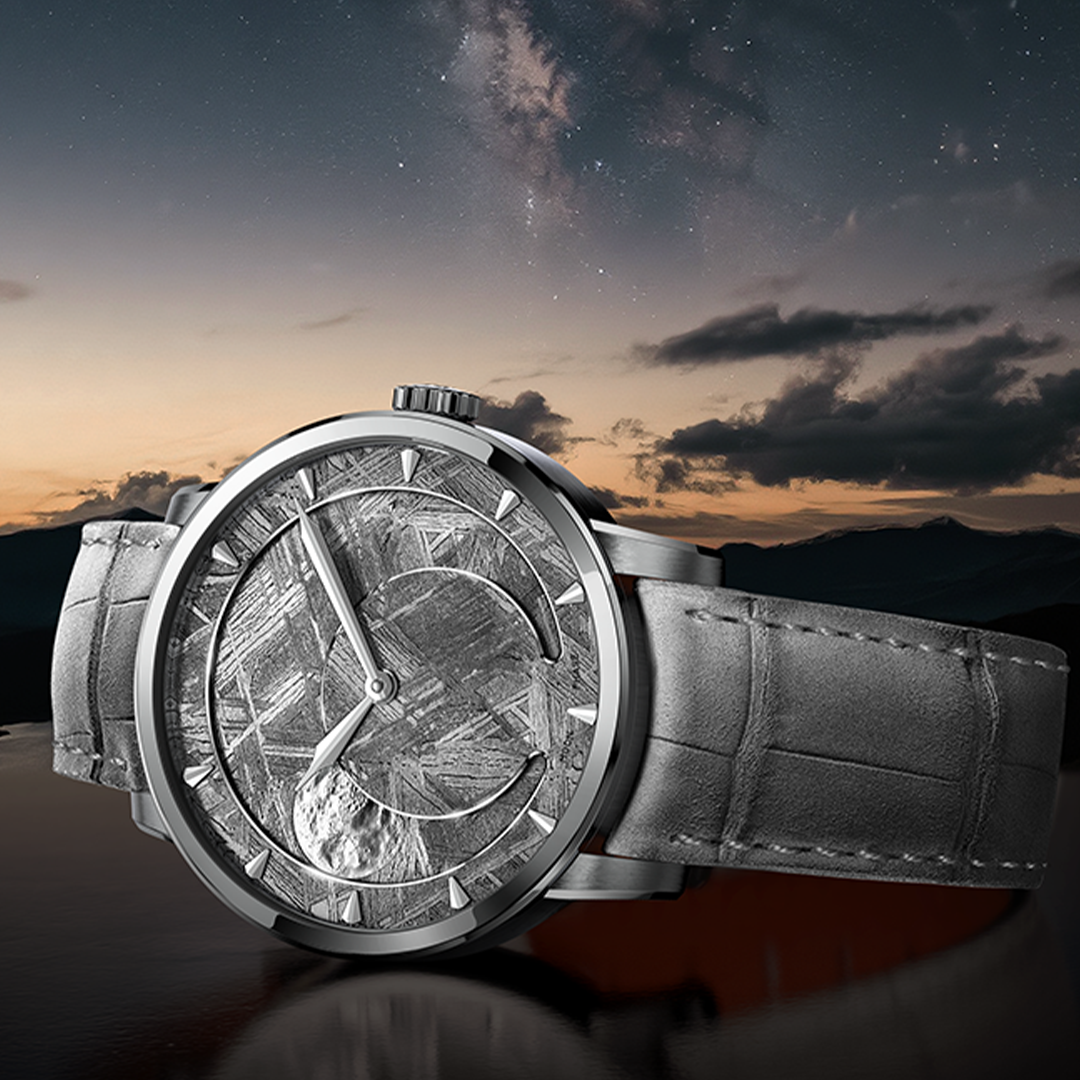 Rare Meteorite Moon Phase Watch