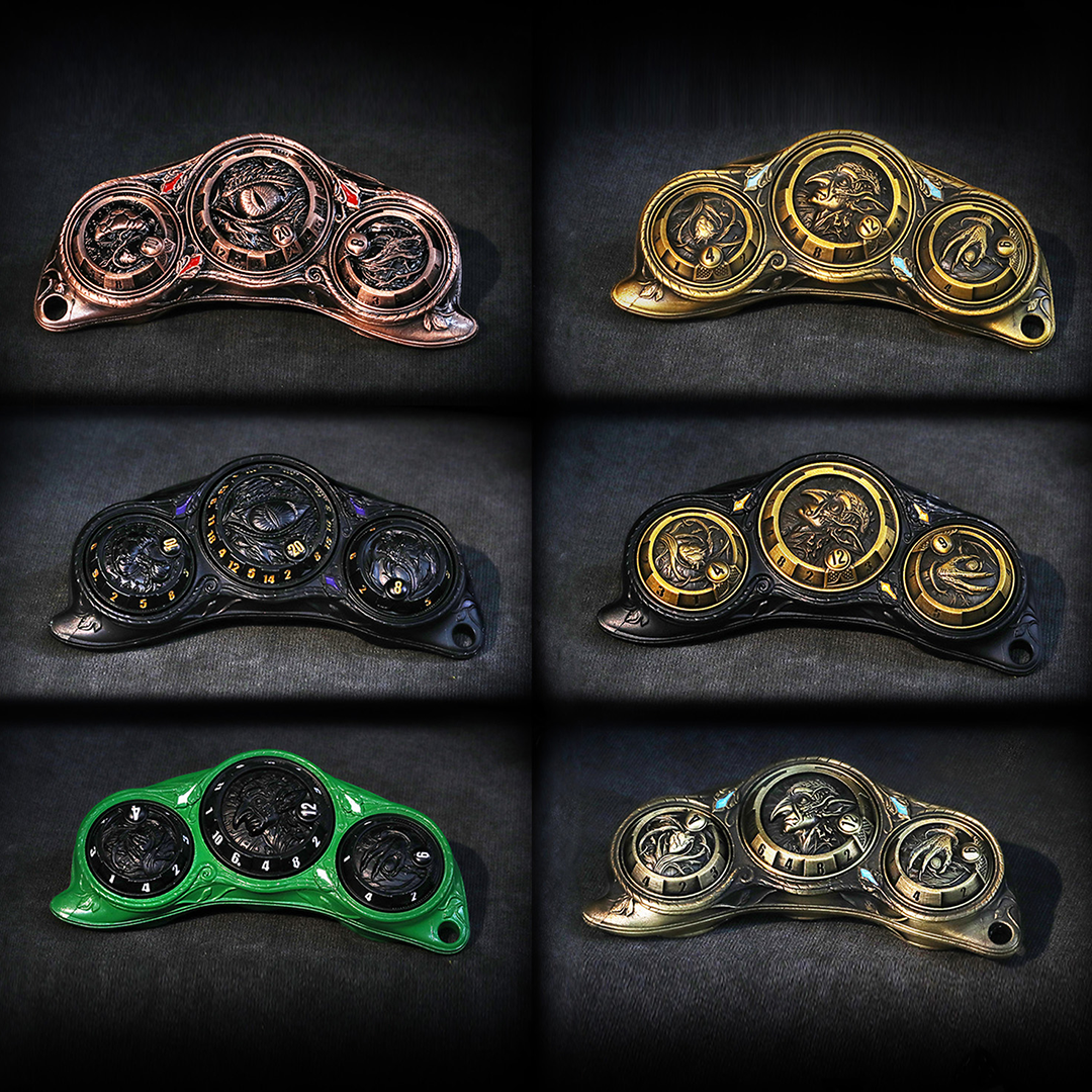 6-in-1 Metal Rotating RPG Dice Artifact
